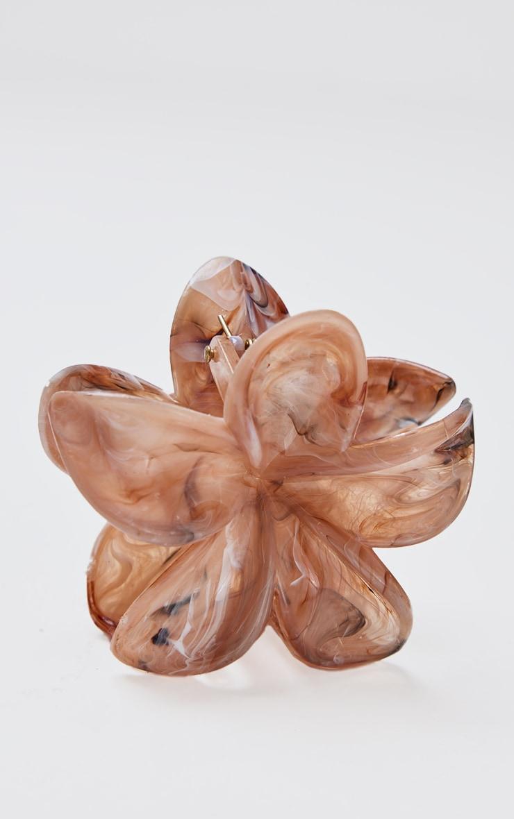 Beige Marble Flower Hair Claw Product Image