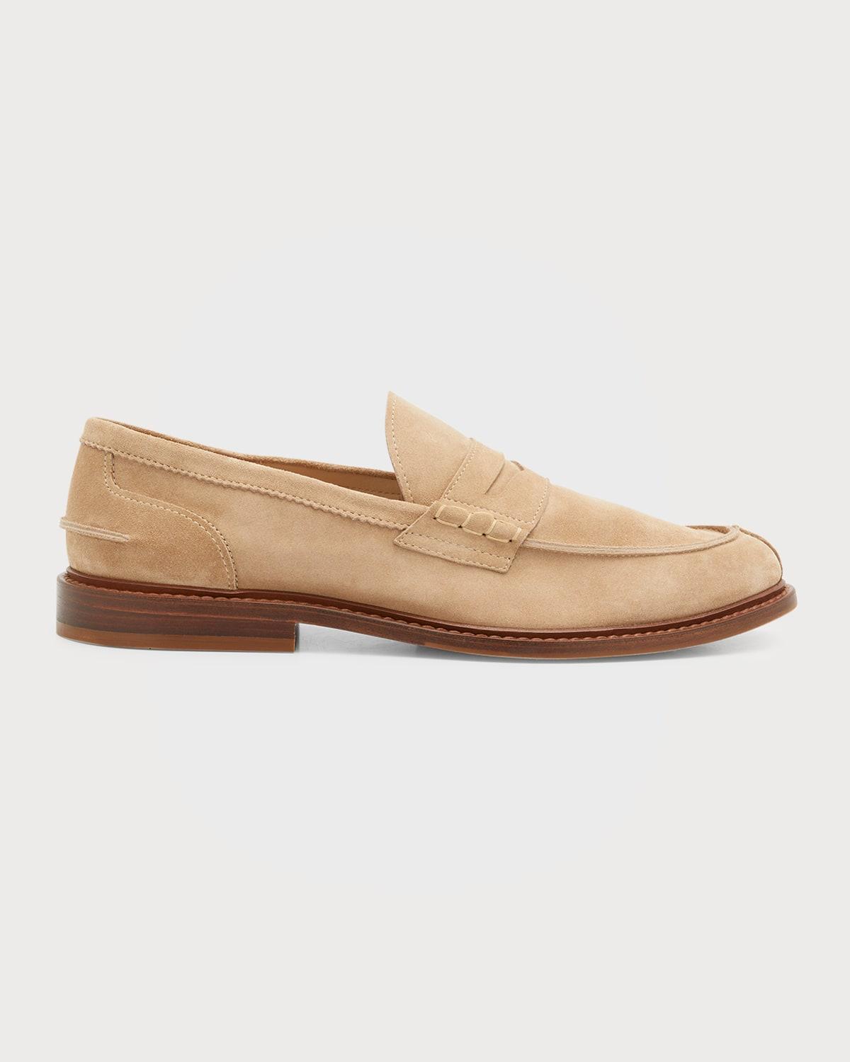 Mens Suede Leather Penny Loafers Product Image