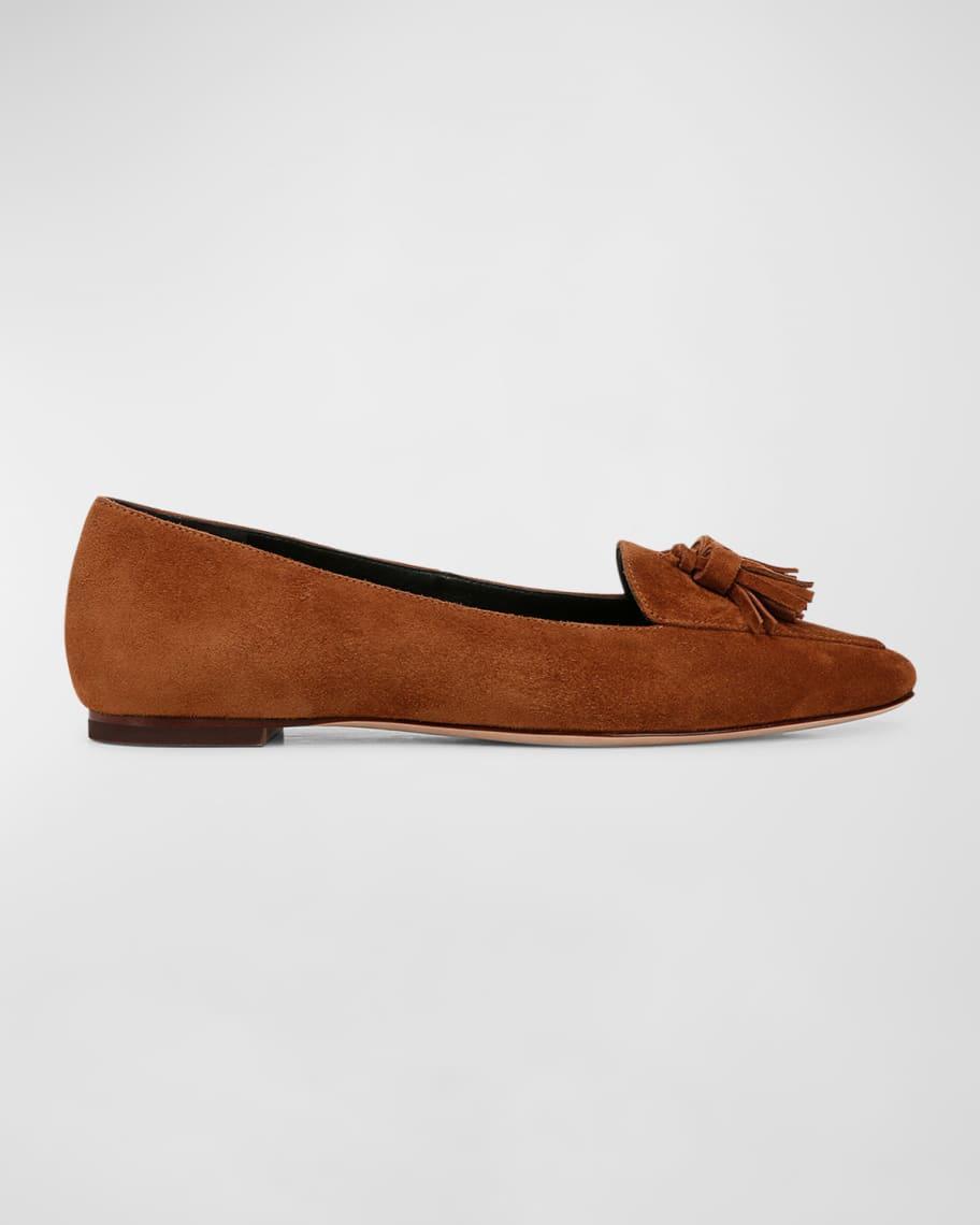 Cleo Suede Tassel Ballerina Loafers Product Image