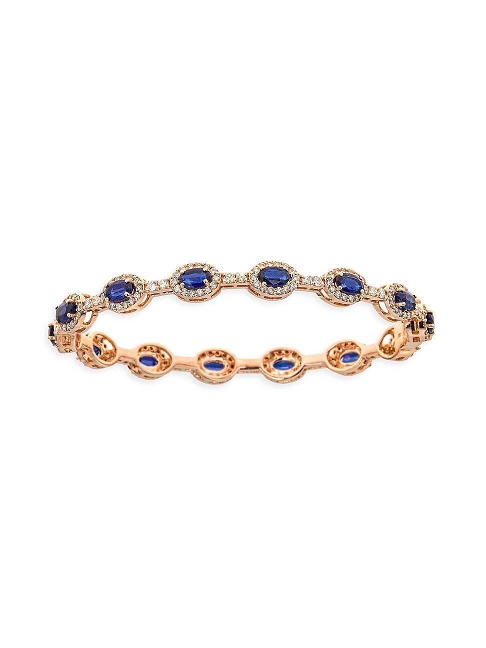 Womens 14K Rose Gold, Kyanite & 2.12 TCW Diamond Bangle Product Image