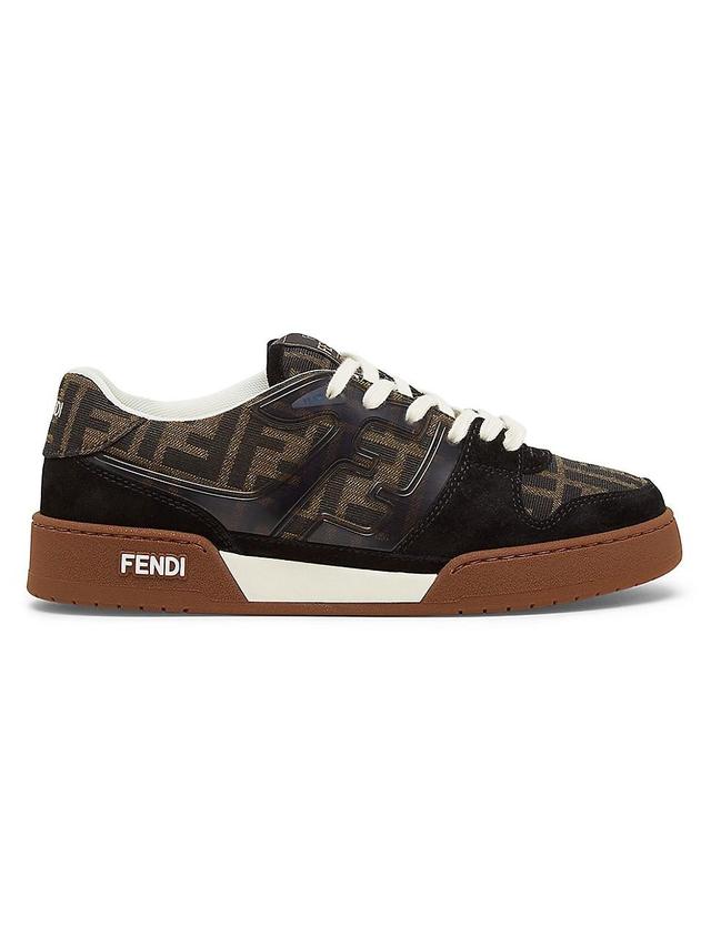 Womens Fendi Match Suede & Jacquard Low-Top Sneakers Product Image