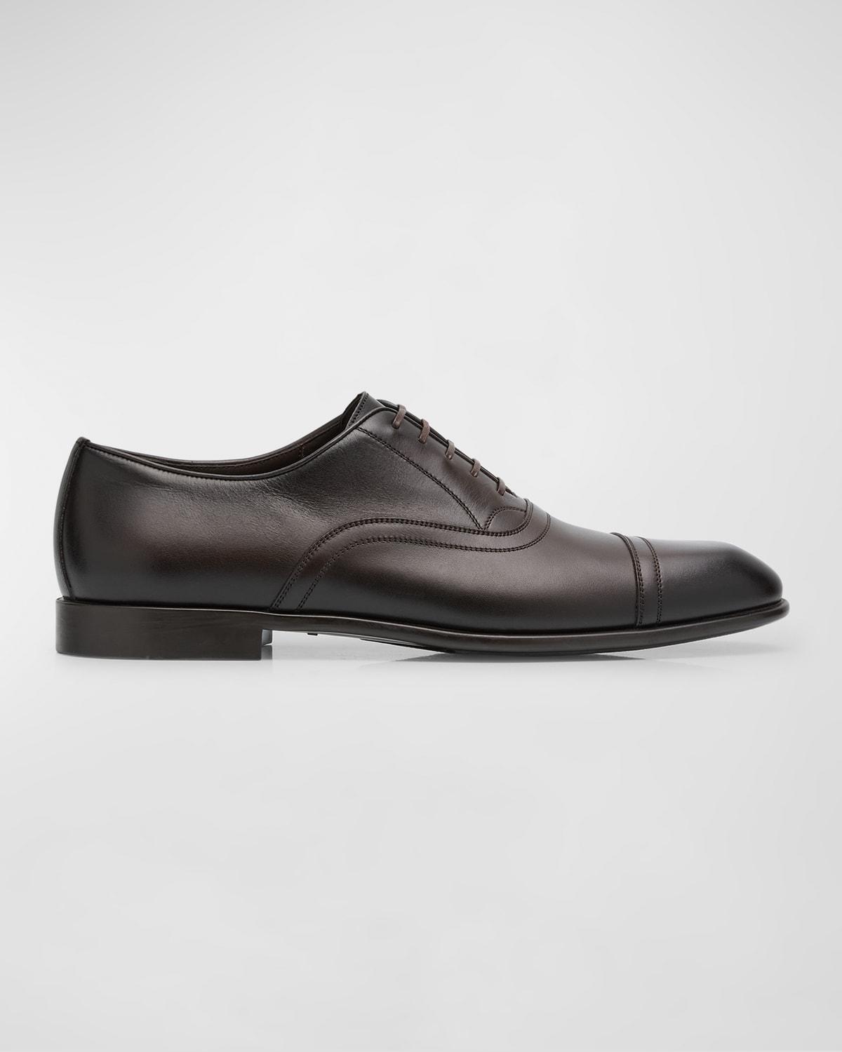 FERRAGAMO Fosco Plain Toe Calfskin Derby Product Image