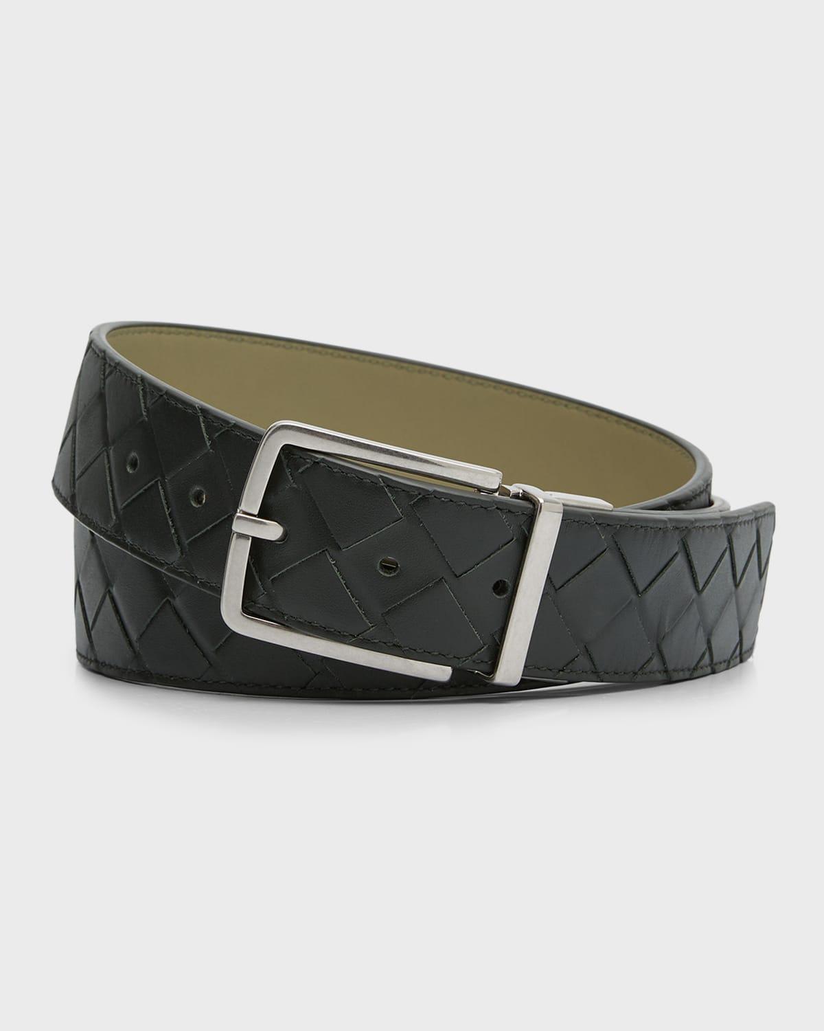 Mens Reversible Intrecciato Leather Belt Product Image