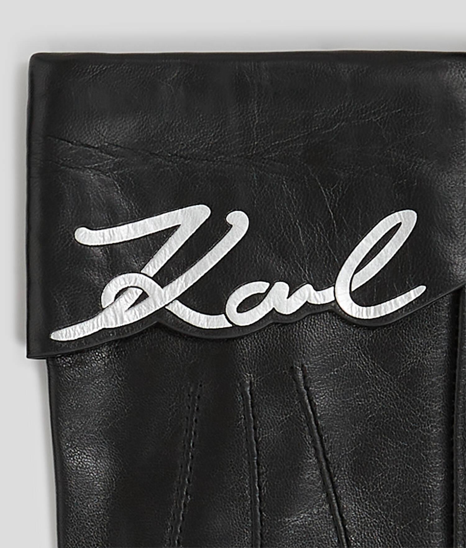 K/SIGNATURE LEATHER GLOVES Product Image