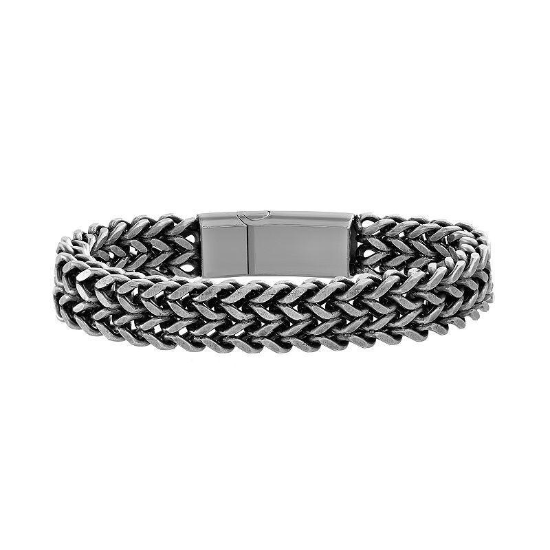 1913 Mens Stainless Steel Woven Bracelet, Multicolor Product Image