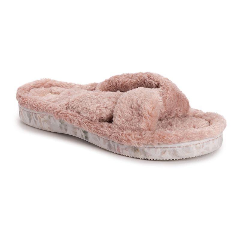 MUK LUKS Lesedi Shearling Womens Slide Slippers Pink Product Image