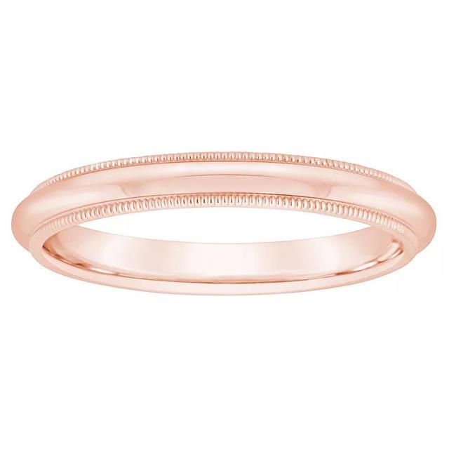 Alyson Layne 14k Rose Gold Milgrain Comfort Fit Wedding Band, Womens Product Image