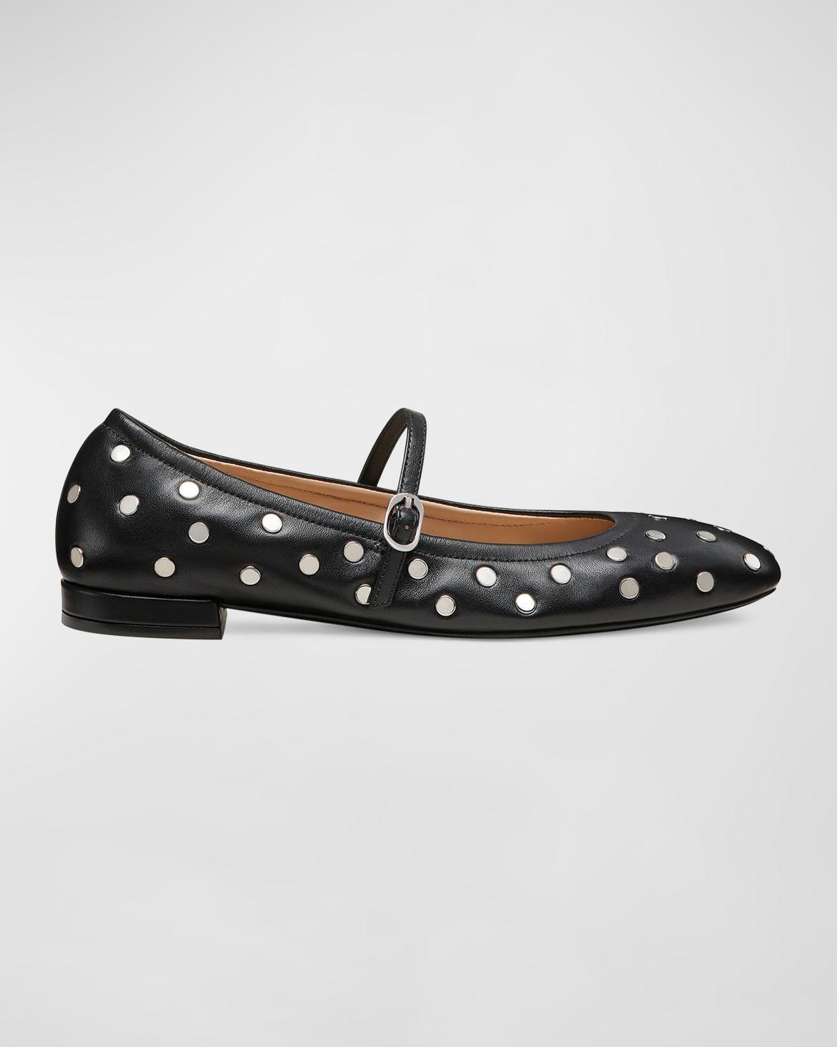 Claris Studded Leather Mary Jane Flats Product Image