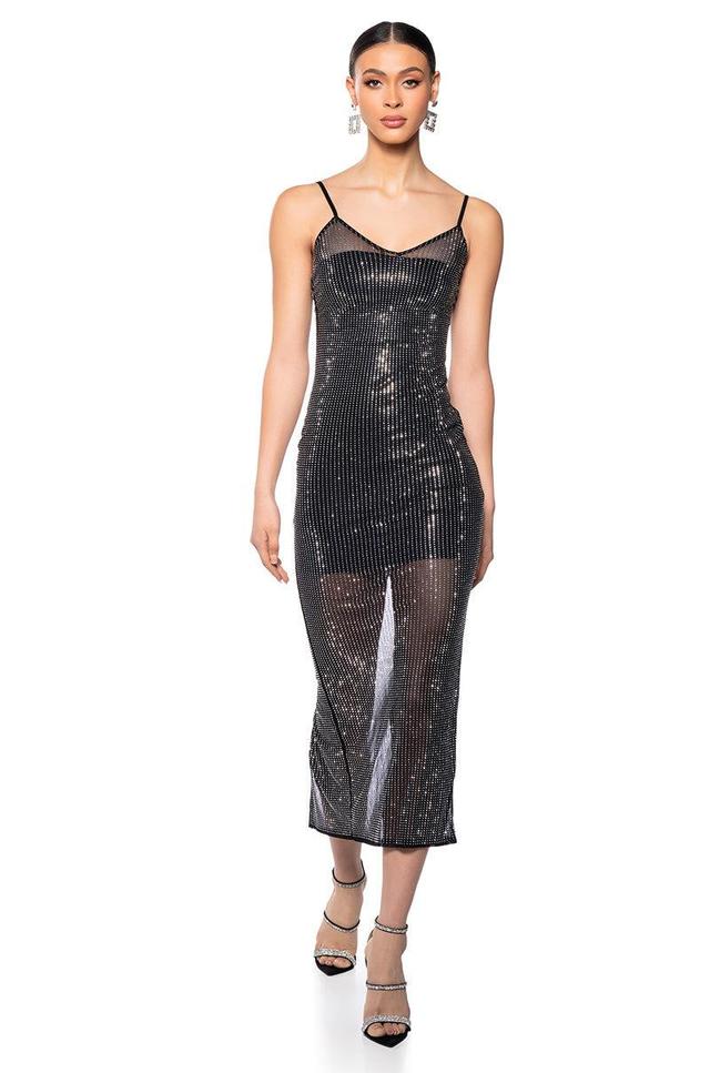 YOUR EYES ONLY SHEER EMBELLISHED DRESS Product Image