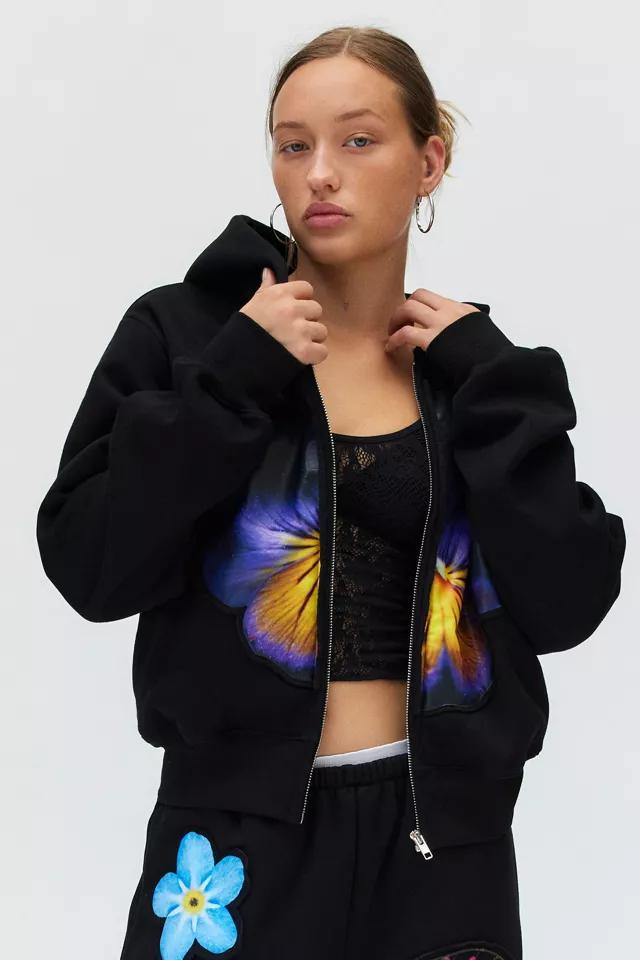 Tyler McGillivary Pansy Embossed Graphic Zip Up Hoodie Sweatshirt Product Image