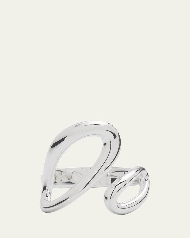 Womens Classico Sterling Silver Smooth Cherish Bypass Ring Product Image