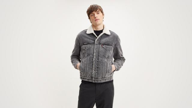 Vintage Relaxed Fit Sherpa Trucker Jacket Product Image