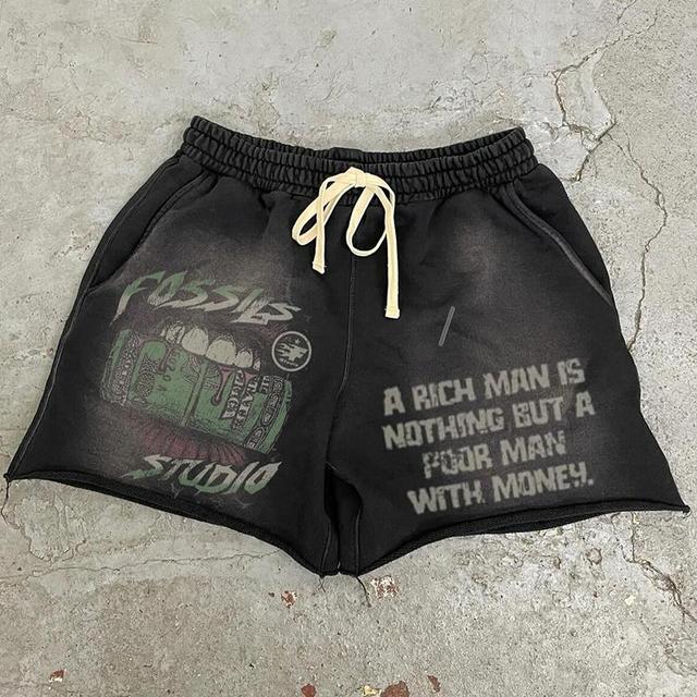 Sopula A Rich Man Is Nothing But A Poor Man With Money Graphic Vintage Shorts Product Image