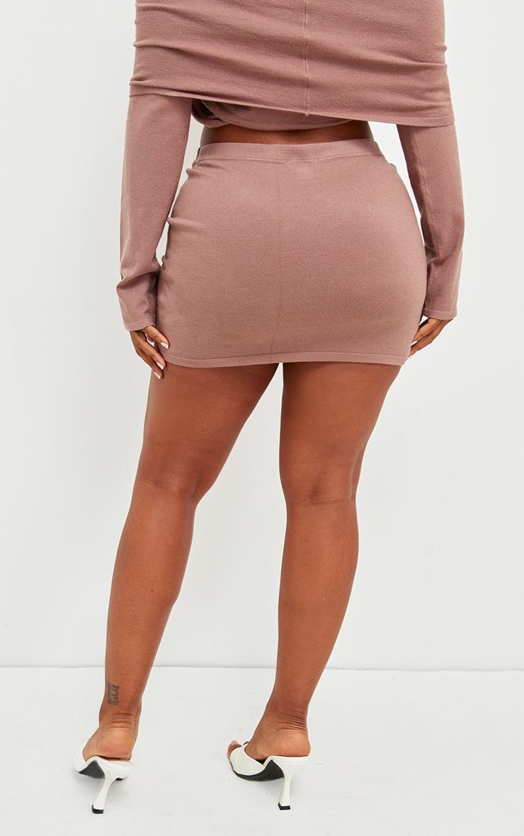 Shape Mocha Soft Knit Low Rise Mini Skirt Product Image