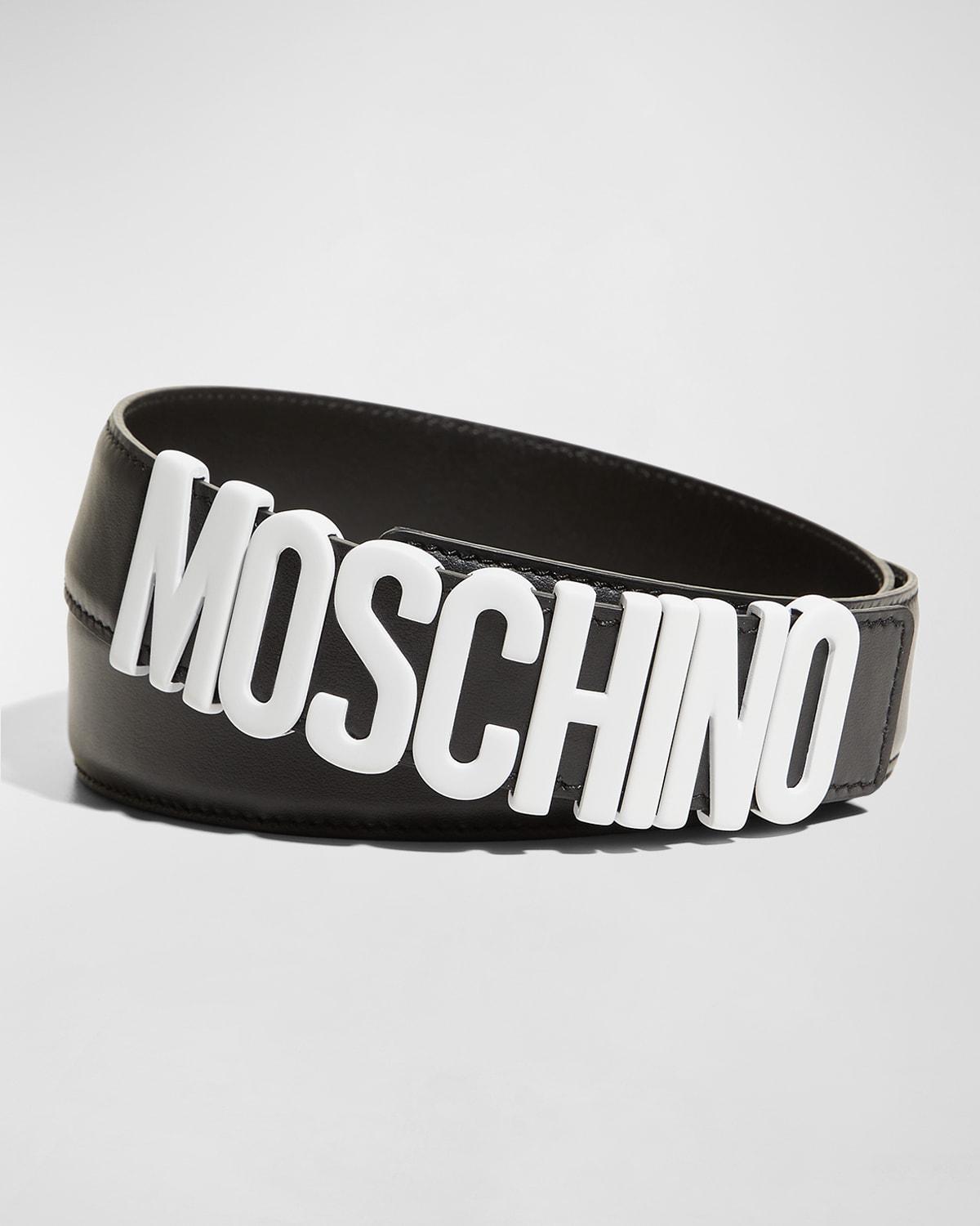 Mens Leather Logo Belt Product Image