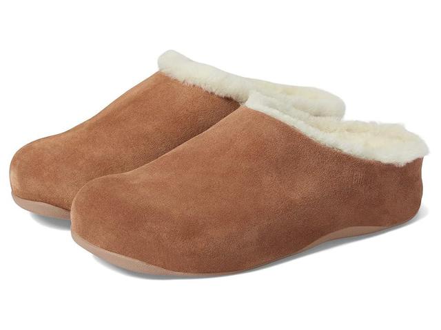 FitFlop Shuv Shearling-Lined Suede Clogs (Light ) Women's Shoes Product Image