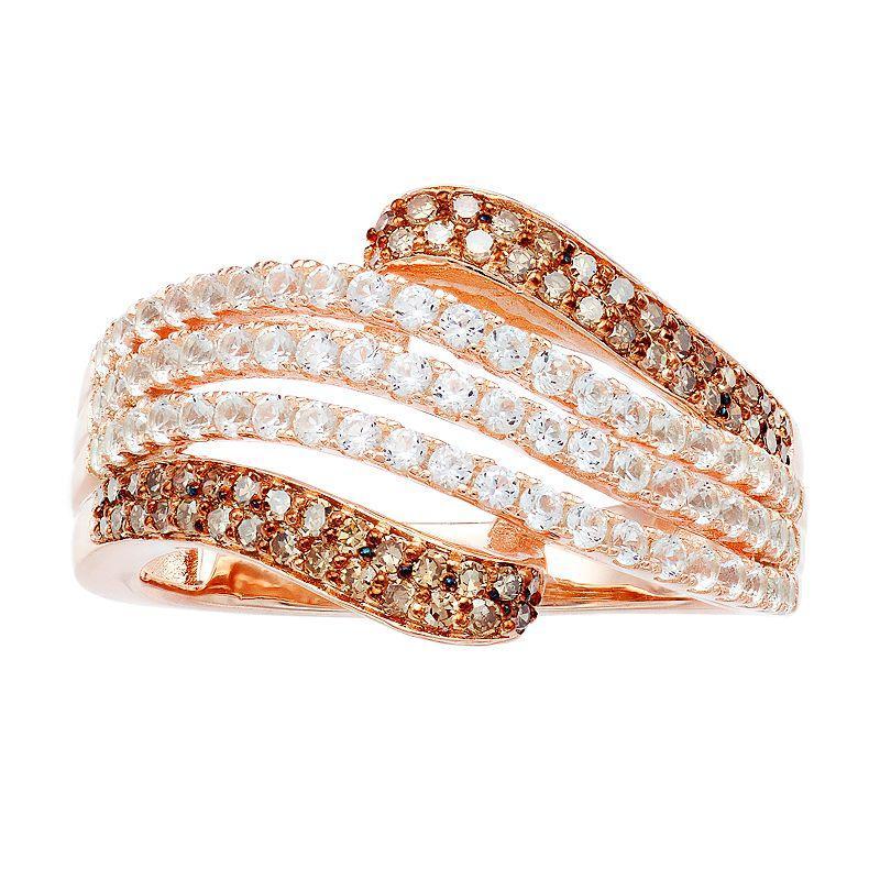 10k Rose Gold 1 Carat T.W. Champagne & White Diamond Ring, Womens 10k Pink Product Image