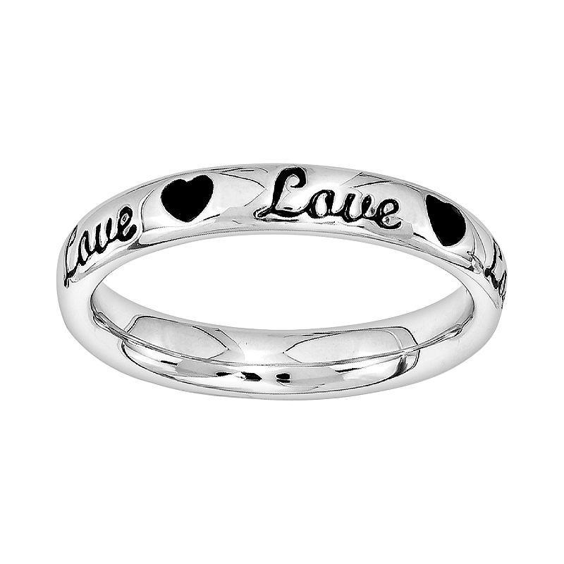 Simply Stacks Sterling Silver Love Band Ring - Silver Product Image