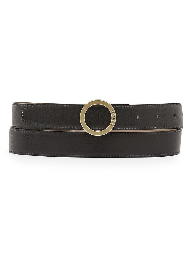 Womens Leather O-ring Buckle Belt Product Image