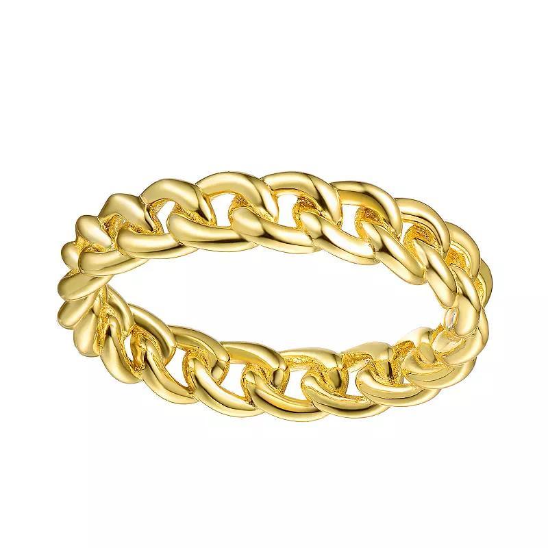 14k Gold over Sterling Silver Chain Band Ring, Womens Gold Tone Product Image