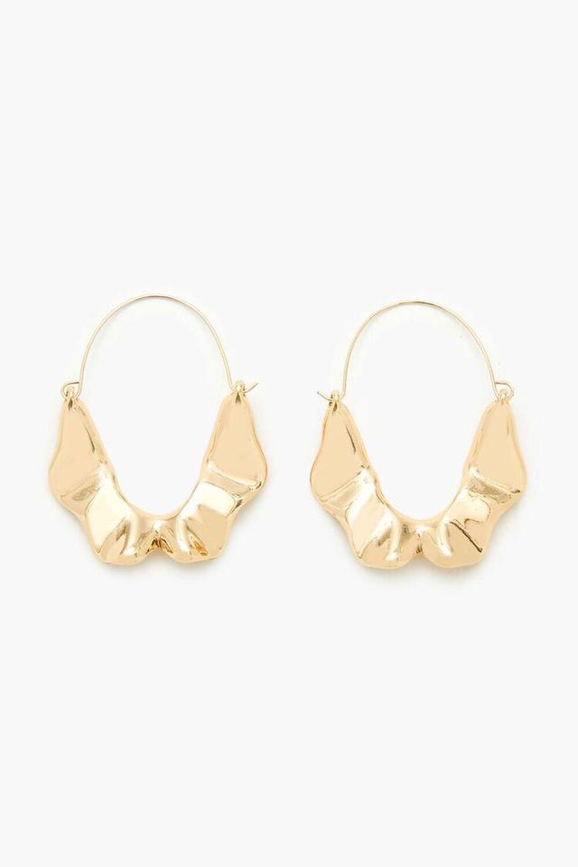 Abstract Hammered Hoop Earrings | Forever 21 Product Image