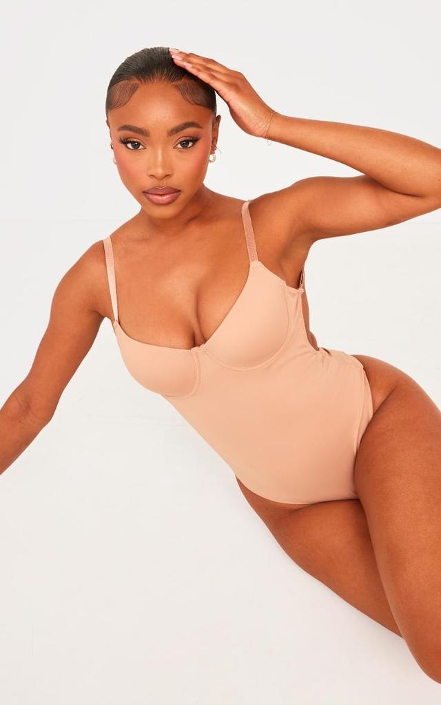 Brown Sculpted Strappy Bodysuit Product Image