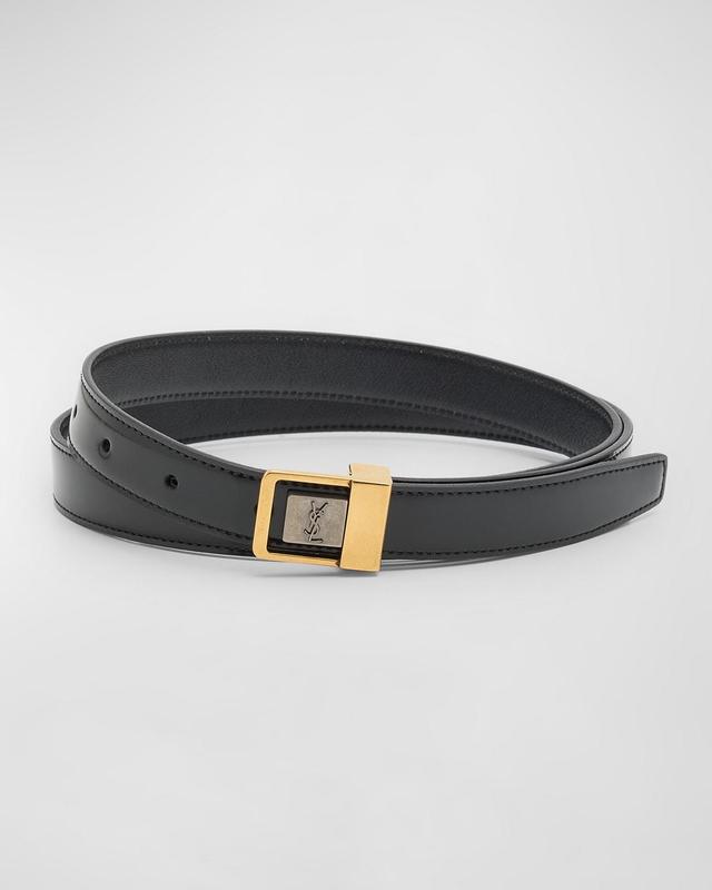 Mens LA 66 Thin YSL Belt in Shiny Leather Product Image