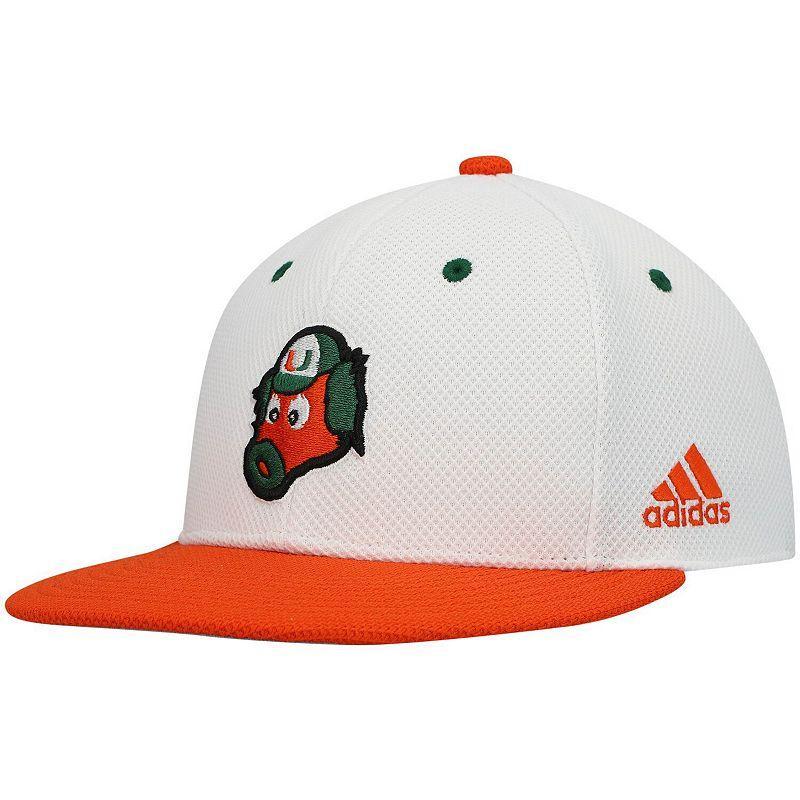 Mens adidas Miami Hurricanes On-Field Baseball Fitted Hat Product Image