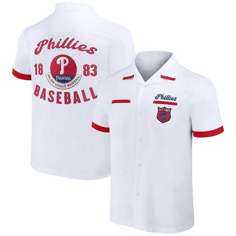 Mens Darius Rucker Collection by Fanatics White Philadelphia Phillies Bowling Button-Up Shirt Product Image