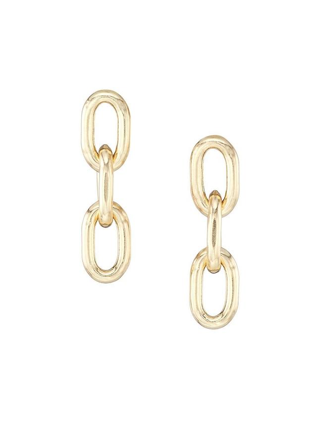 Womens 14K Yellow Gold Oval-Link Chain Drop Earrings Product Image