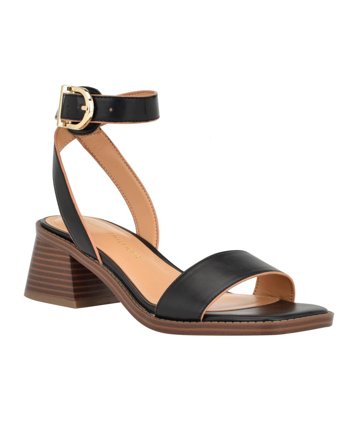 Tommy Hilfiger Womens Tafita Mid Heel Ankle Wrap Sandals Product Image