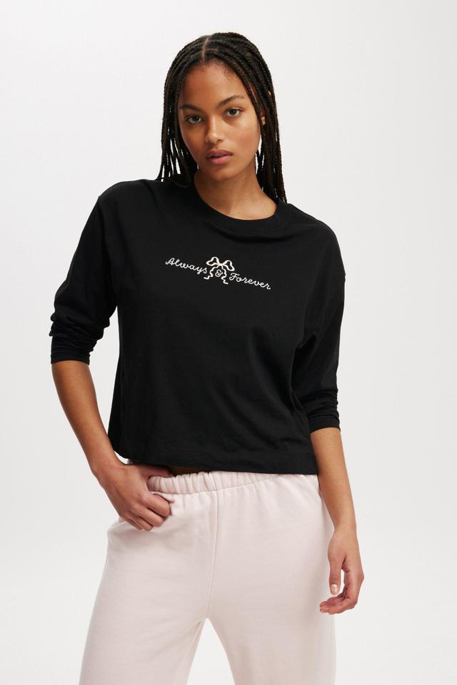 Cotton On Women - Classic Long Sleeve Graphic Tee - Always for ever/ black Product Image