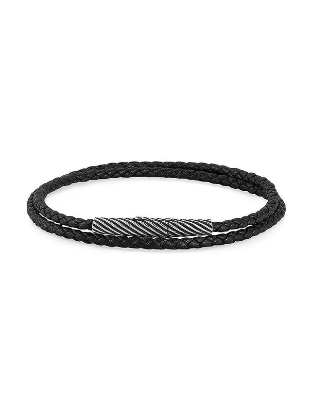 Mens Village Double Wrap Leather Bracelet Product Image