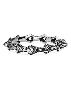 Mens Faceted Link Bracelet In Sterling Silver Product Image