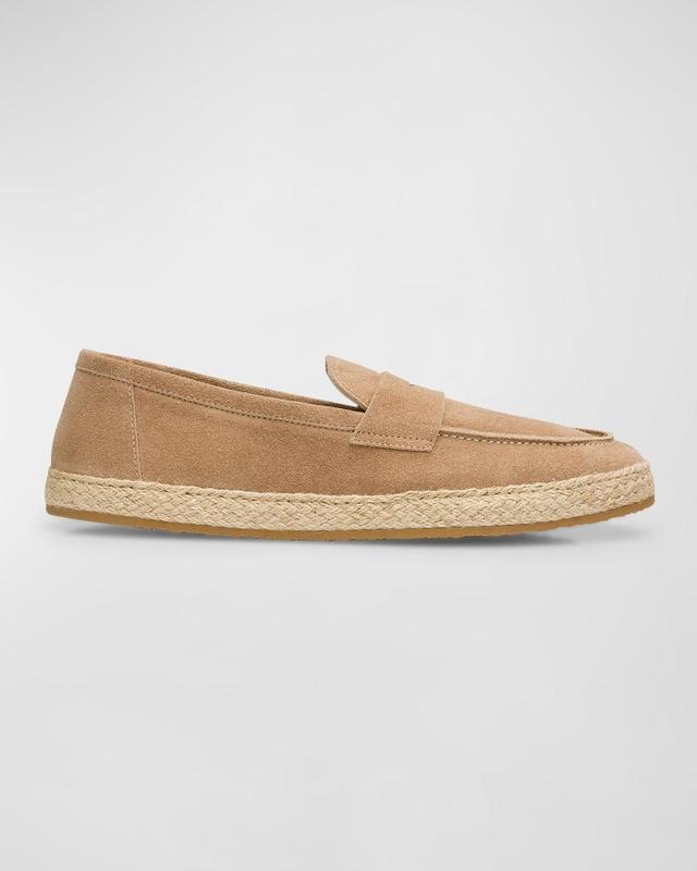 Mens Suede Espadrille Penny Loafers Product Image