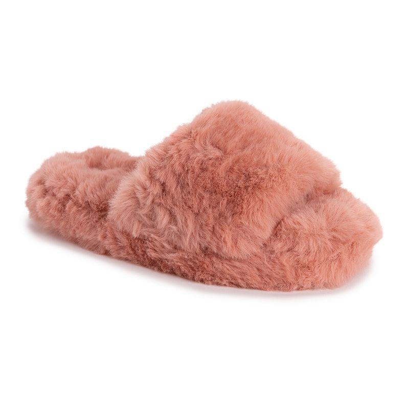 MUK LUKS Orla Daisy Womens Faux Fur Slippers Pink Pink Product Image