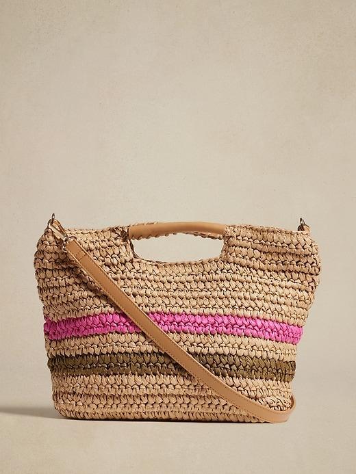 Paper Straw Striped Crossbody Product Image