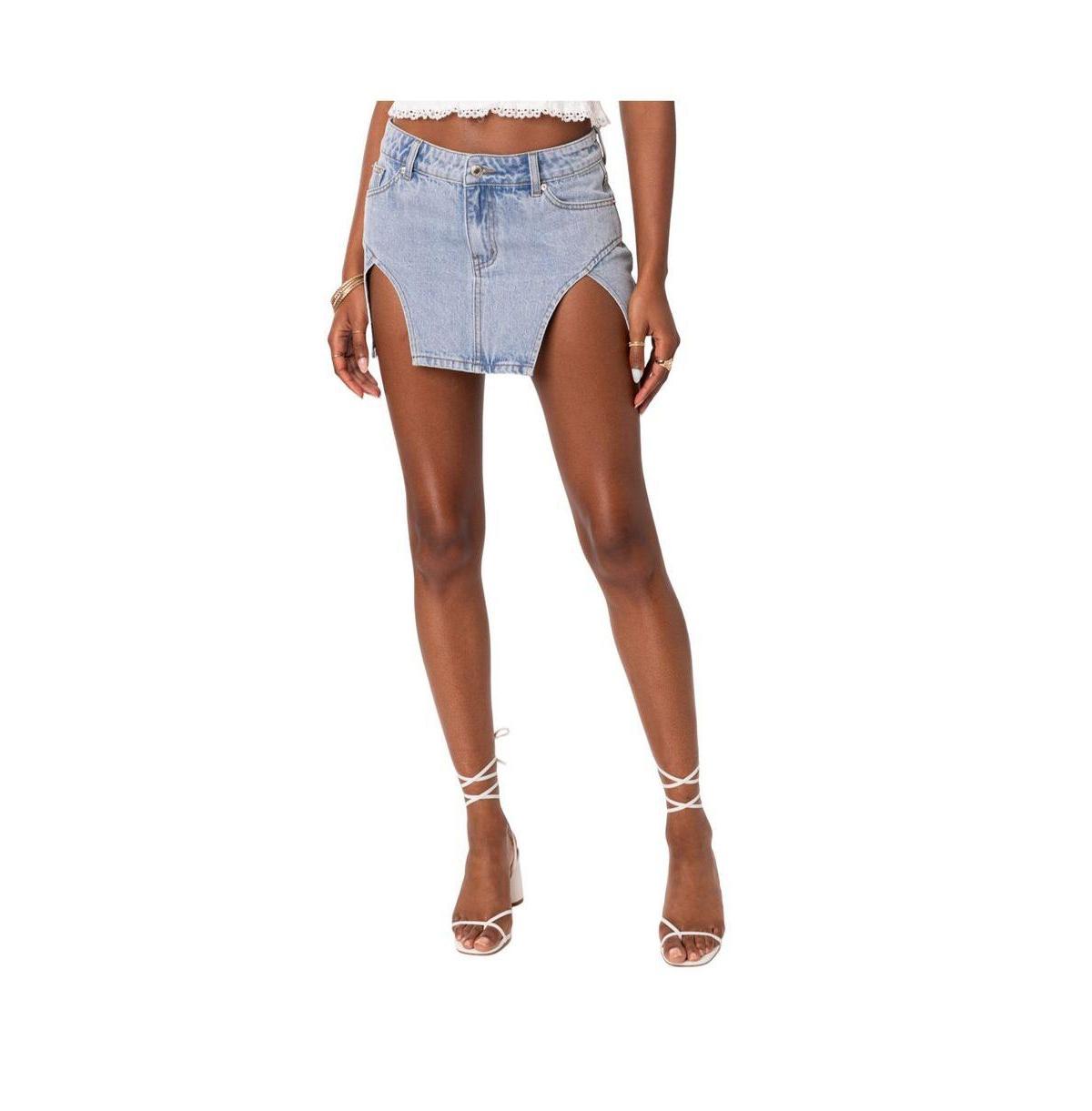 EDIKTED Slits 4 Dayz Denim Skirt Product Image