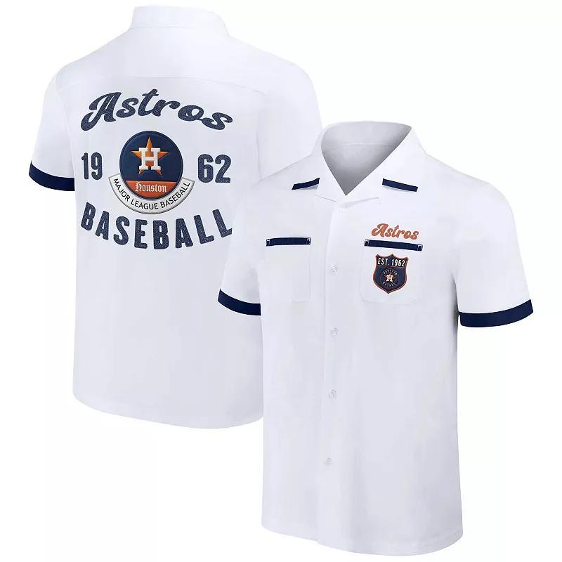 Mens Darius Rucker Collection by Fanatics White Houston Astros Bowling Button-Up Shirt Product Image