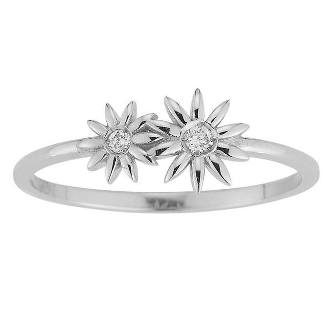 LUMINOR GOLD Diamond Accent Double Flower Right-Hand Ring, Womens White Product Image