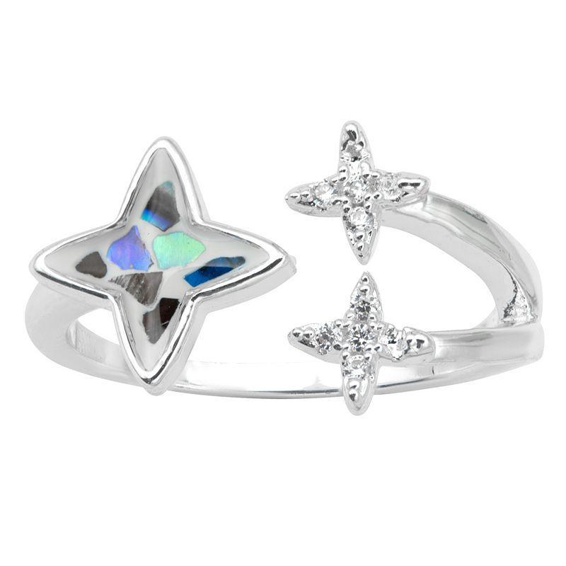 City Luxe Silver Tone Abalone Heart Ring, Womens Silver Tone Albalone Product Image