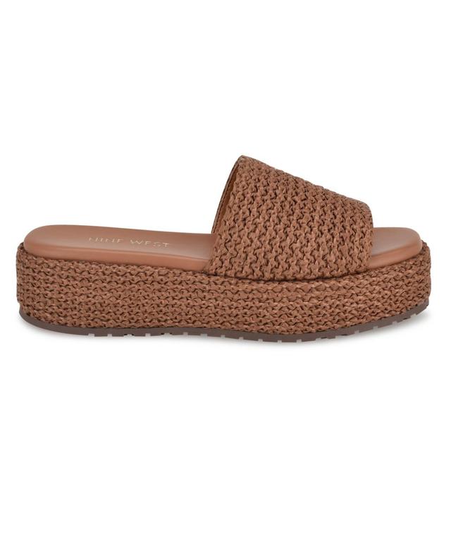 Nine West Womens Keziah Square Toe Slip-On Casual Sandals Product Image