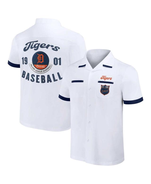 Mens Darius Rucker Collection by Fanatics White Detroit Tigers Bowling Button-Up Shirt Product Image