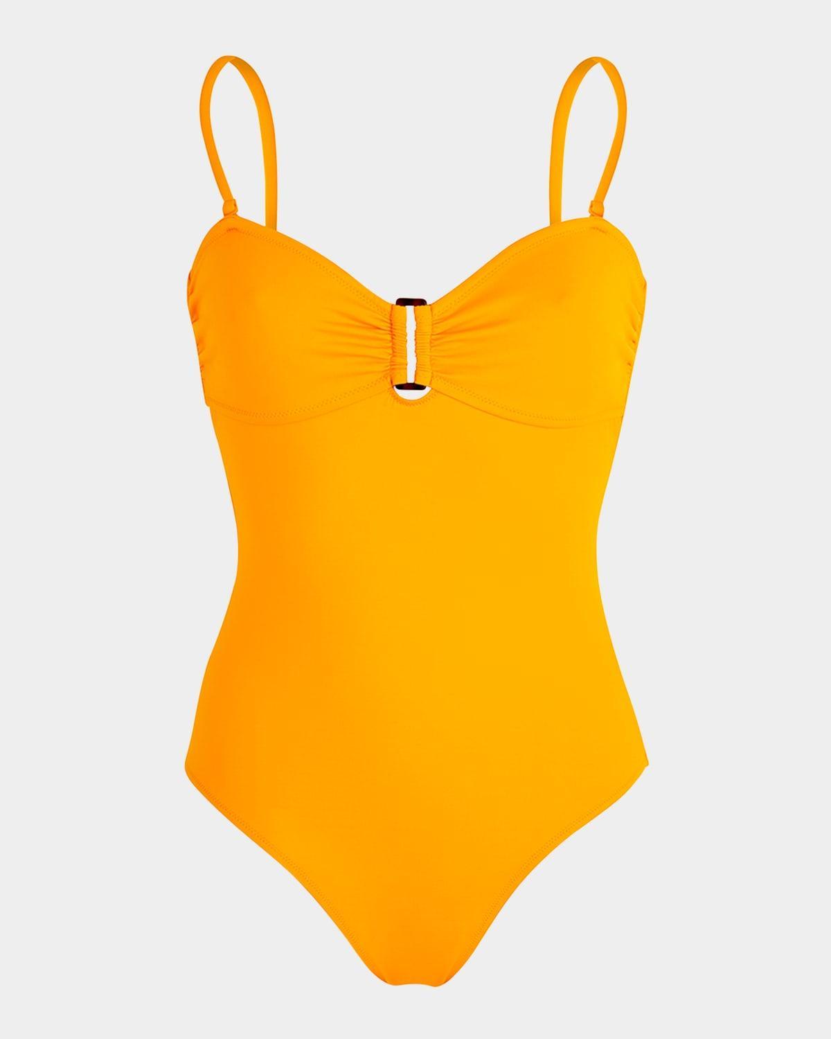 Solid Sculpt Bandeau One-Piece Swimsuit Product Image