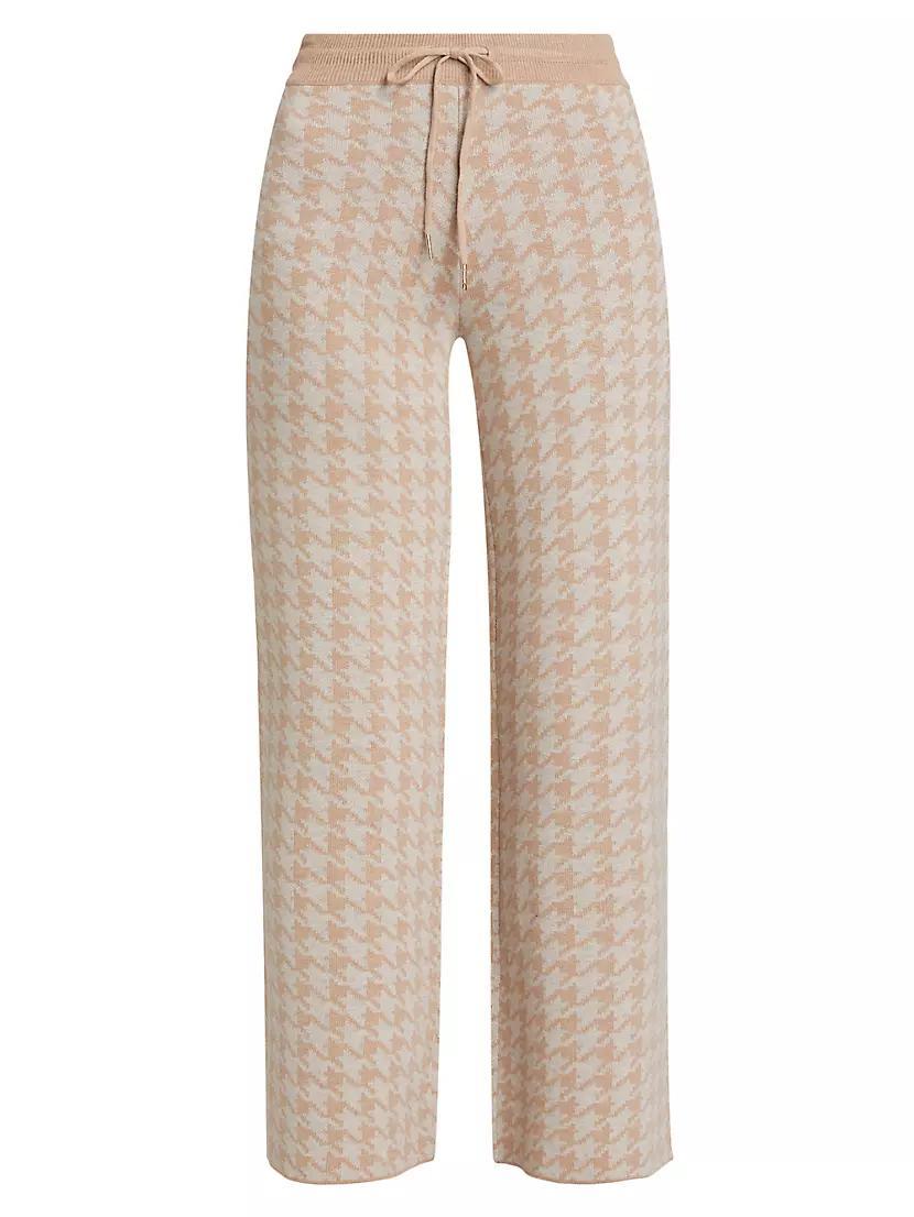 Houndstooth High-Rise Straight-Leg Pants product image