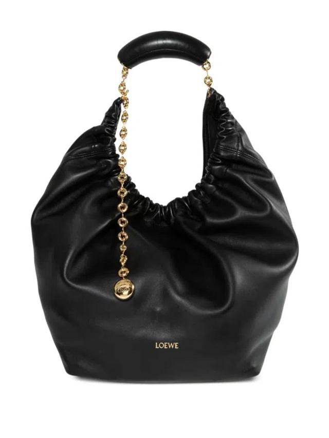 LOEWE Squeeze Medium Leather Shoulder Bag In Black Product Image