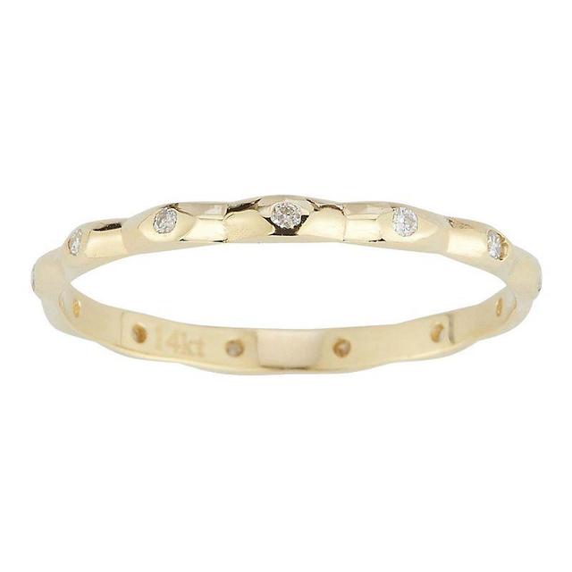 LUMINOR GOLD 14k Gold & Diamond Accent Pyramid Stackable Ring, Womens Yellow Product Image