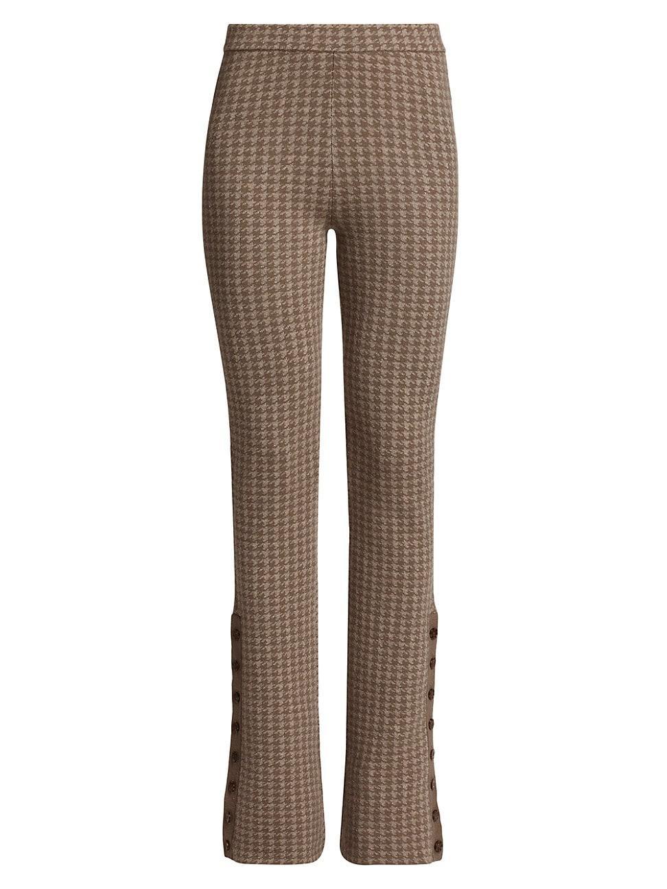 Womens Houndstooth Wool & Cashmere Pants Product Image