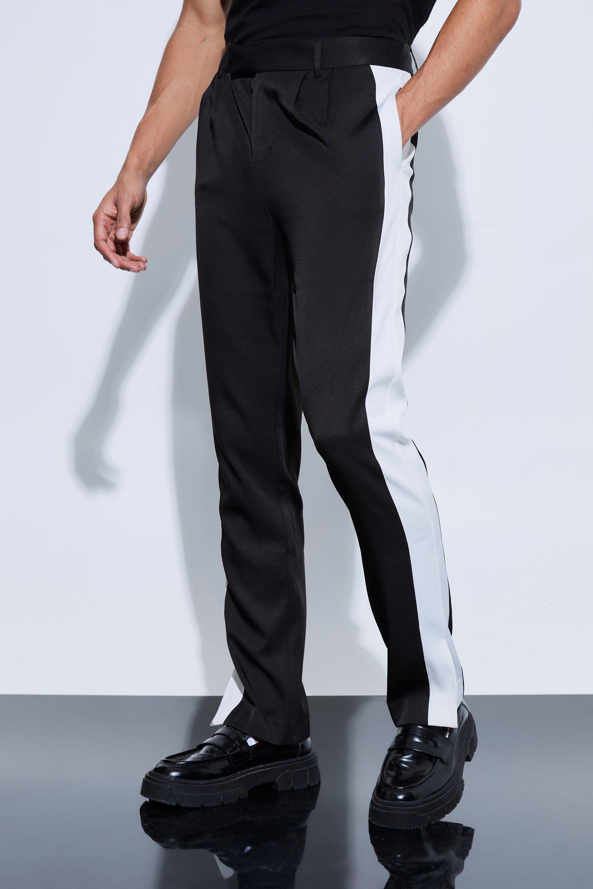 Tailored Sports Stripe Split Hem Pants | boohooMAN USA Product Image