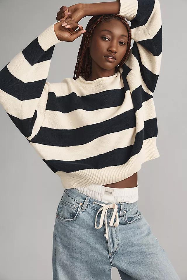 Denimist Wide-Stripe Pullover Crew-Neck Sweater Product Image